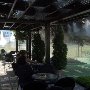 Operation of an Italian fog cooling system on a gazebo - project Wood Luxury, Odessa